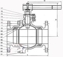 浮動球閥結構圖