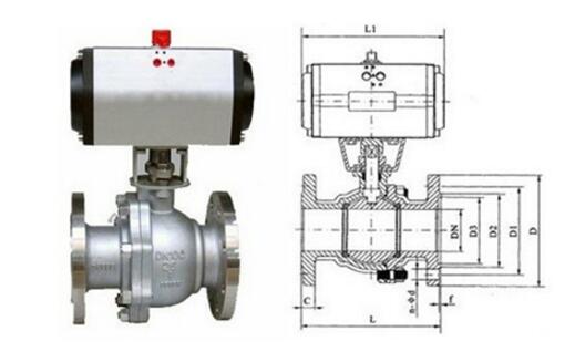 氣動球閥結(jié)構(gòu)圖
